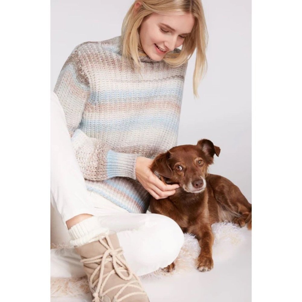 Oui Women's Knitted Sweater with Stand-Up Collar